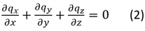 Formule 2, de Wet van behoud van massa in drie dimensies.