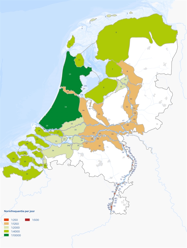 Figuur 2.2 Dijkringen in NL