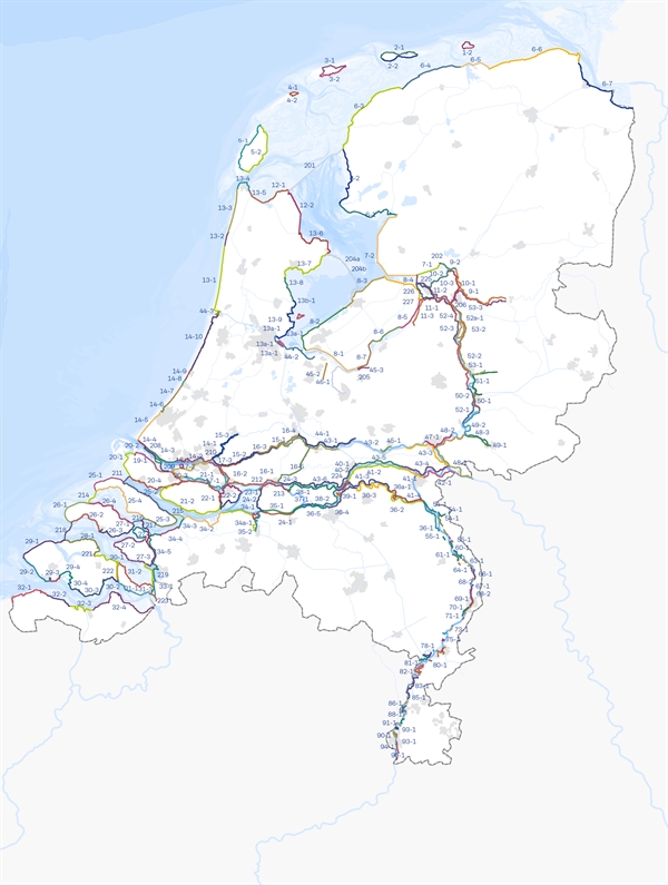 Figuur 2.3 Dijktrajecten in NL