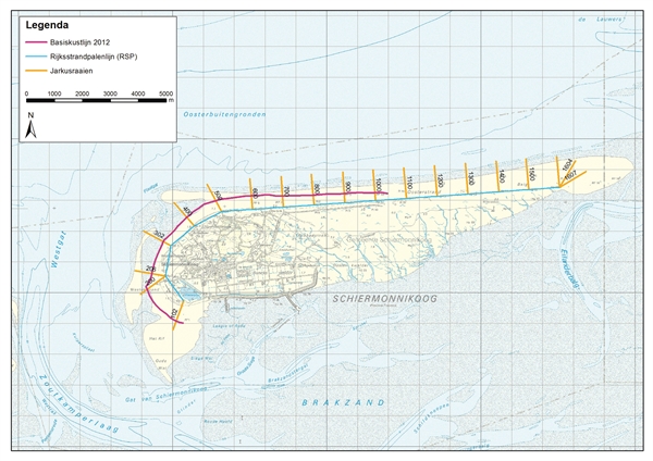 Figuur 7.1 Basiskustlijn Schiermonnikoog