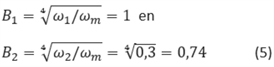 Formule 5: numerieke uitwerking voor de factoren B-sub 1 en B-sub 2