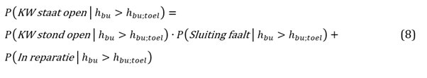 Formule voor het algemene geval dat een kunstwerk in reparatie is, open staat.