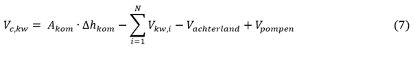 Formule voor het kombergend volume van één kunstwerk.