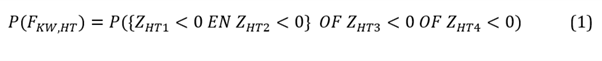 Faalboom uit Figuur 1 in formulevorm.